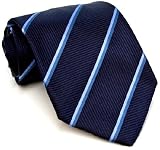 Paul Smith Navy and Blue Striped Grosgrain Silk Necktie PS-TIES-21