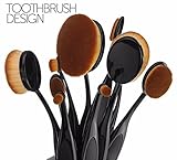 Makeup Brushes, VIVII Latest Version Professional 10 Piece Toothbrush Makeup Brush Set with Soft Oval Toothbrush Design with Gift Box
