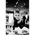Audrey Hepburn Poster - Breakfast at Tiffany's in Black/ White (24x36")