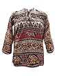Brown Tunic Elephant Print Cotton Top Large