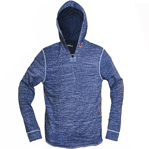 BUFFALO SOLID L/S HOODY VERY MENS BM13768-BLU SIZE XL