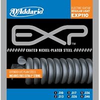D'Addario EXP110 Coated Electric Guitar Strings, Light