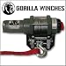 3000lb ATV Winch, Gorilla XT Series with Steel Cable and Mounting Plate for Kawasaki Brute Force 750 2005-2007 and Brute Force 650i 2006 OI
