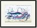 Black Framed/Matted Print 17x23, Hawkins Gymnetrus and Red Band Fish