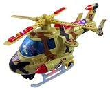 Kids Bump & Go Military Army Helicopter w/ Lights and Sound