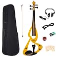 Barcelona Beginner Series Electric Violin with Hardshell Case and Accessories - Yellow