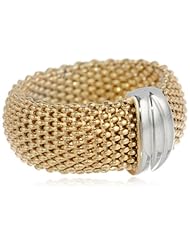 Sterling Silver Italian Gold Plated Flexible Mesh Ring