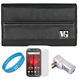 Black Portola Executive Leather Holster Carrying Case with Fixed Belt-Clip  ....