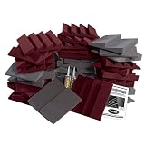 Auralex D36CHA/BUR Designer Series Roominator Kit: 18-DST 1'x1'x2 DST112 Panels- Charcoal; 18-1'x1'x2 DST114 Panel- Burgundy; 2-Tubes of Tubetak Pro