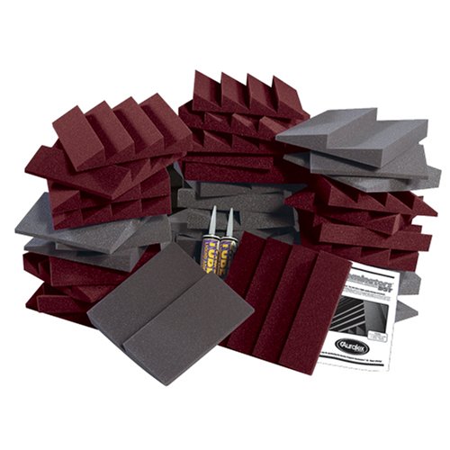 Auralex D36CHA/BUR Designer Series Roominator Kit: 18-DST 1'x1'x2 DST112 Panels- Charcoal; 18-1'x1'x2 DST114 Panel- Burgundy; 2-Tubes of Tubetak Pro