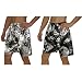2 PACK: SILK COUTURE Mens Sleepwear - Silk Boxer Shorts / Pajama Lounge Shorts - Grey & Black