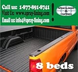 SPRAY ON TRUCK BED LINER KIT (8 BEDS) 125mil 3FREE GUNS