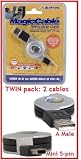 51ZYjmAYaAL. SL160  TWIN Pack   2 of 29.5 Retractable USB2.0 A to 5 Pin Mini B Cable for Most digital cameras, camcorders, Blackberry, Sony PSP, Cell phones, MP3s,...
