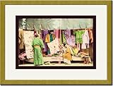 IMAGE OF Gold Framed/Matted Print 17x23, Second Hand Clothing Shop