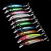 Piscifun 10 Colors 4.33inch 0.48oz Plastic Deep Diver Sinking Minnow Lure with 3D Eyes Two VMC Treble Hooks
