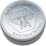 Honey House Solid Lotion Bee Bar (No Added Scent, 2 oz) New in Silver Embossed Tin Case