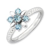 Sterling Silver Stackable Expressions Blue Topaz Ring