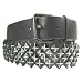 Black Diamond Shaped Studs Leather Belt S 30 32