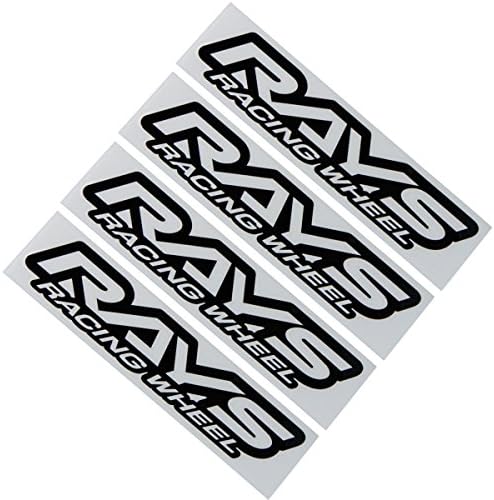 4 PCS RAYS Car Wheel sticker Decal(20cm*4.2cm) (Black)