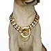 Gold Tone Charm Dog Choke Collar, 18