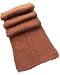 Handmade Lightweight Alpaca Natural Fiber Scarf - Cable Design Collection - Pure Caramel (Long, Hand-crocheted border)