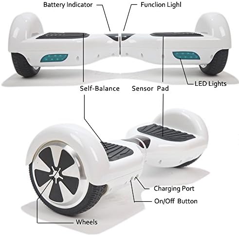 FunkyWalker®Two Wheels Mini Samrt Self Balancing Electric Scooter (White)