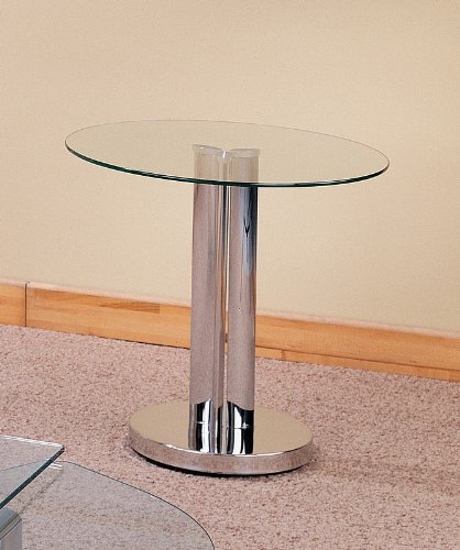 Contemporary Chrome Metal Leg Base Coffee Side/End Occasional Table