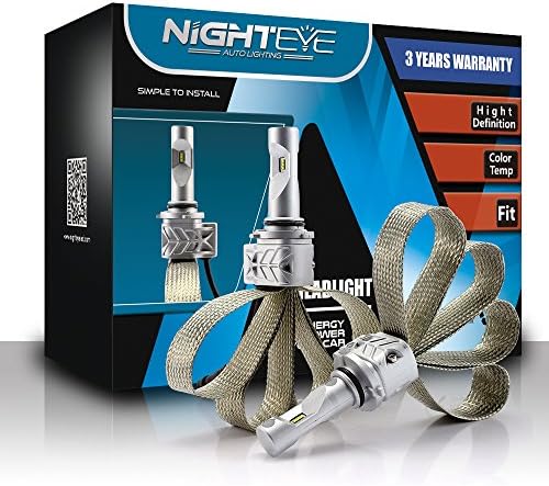 YBELE LED Headlight Bulbs w/ Clear Arc-Beam Kit - 9006 HB4 60w 8,000Lm 6500K Cool White - 3 Yr Warranty (9006, SILVER)