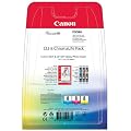Canon - Kit Cartouche d'encre d'origine CLI-8 (Cyan, Magenta, Jaune) et papier GP-501