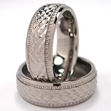 Titanium Rings Carved Wedding Bands sizes 8 to 11