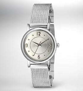 Round Face Mesh Strap Watch