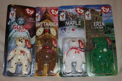 TY McDonald's Teenie Beanies - INTERNATIONAL Bears Set of 4 (1999)
