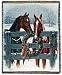 HORSE CHRISTMAS Holiday Horses THROW BLANKET Rug Afghan