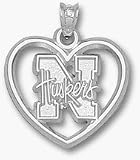 Nebraska Cornhuskers N Huskers Heart Pendant - Sterling Silver Jewelry