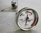 Produkt-Bild: Bimetall Auto Abgas Zeiger Thermometer Temperatur Anzeige bis 320 &deg;C mit Schleppzeiger und Magnet Halterung Analog
