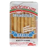 Angonoa's Breadsticks, Garlic, 3.25-Ounce Bags (Pack of 12)