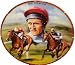 Royal Worcester Great Jockeys Plate Joe Mercer
