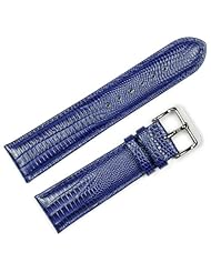 Teju Lizard Grain Watchband Navy 20mm Watch band - by deBeer