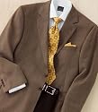 Signature 2-Button Wool Tan/Brown Check Sportcoat- Big or Tall