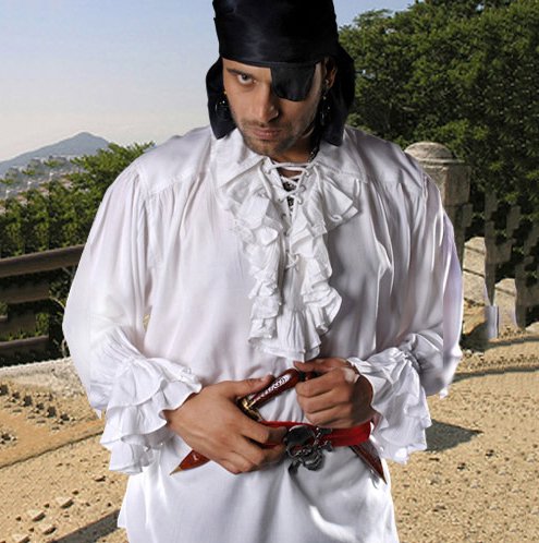 Captain Charles Vane Pirate Shirt (Small/Medium, White)  