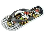 MENS ED HARDY WHITE TIGER FLIP FLOPS SANDALS 12