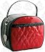 NEW LUX DE VILLE COSMECTIC CASE BAG BLACK PATENT VINYL WITH RED DIAMOND STITCH PURSE HANDBAG ROCKABILLY RETRO PUNK