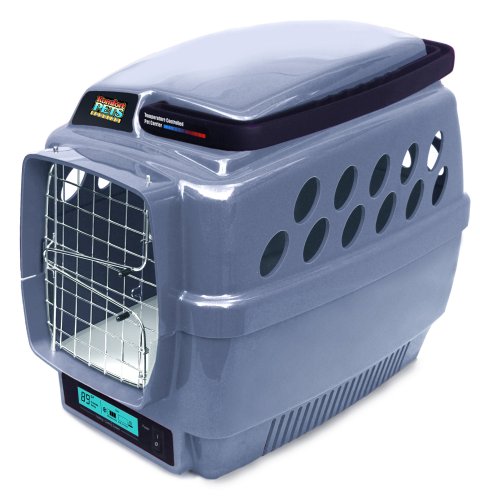Komfort Pets DSC100-SLV Designer Series Climate-Controlled Pet Carrier with Contoured Top, Small, Silver