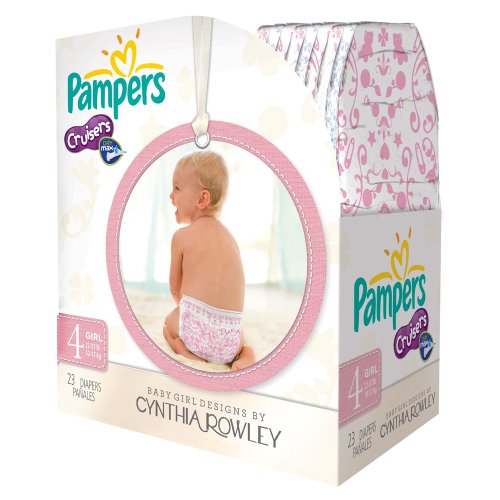 Pampers Cruisers Designer Diapers by Cynthia Rowley Girl Size 4 (23 count)