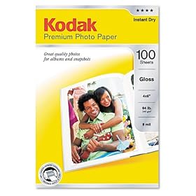 Kodak Glossy Premium Photo Paper, 4 x 6 Inches, 100 Sheets per Pack (1034388)