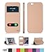 iPhone 6 Plus case, FYY Magnetic Cover Stand Case with Window View Function for Apple iPhone 6 Plus (5.5-inch screen) Gold