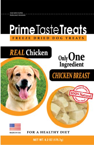 Prime Taste Treats Real Chicken Freeze Dried Treats, 6.2-Ounce Bags (Pack of 2)