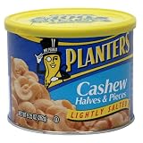 Planters Cashew Halves, Light Salt, 9.25-Ounce Cans (Pack of 4)