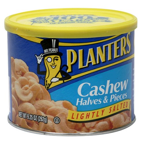 Planters Cashew Halves, Light Salt, 9.25-Ounce Cans (Pack of 4) by Planters