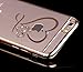 iPhone 6S Plus Case,iPhone 6 Plus Case,NSSTAR Mini Love Heart Glitter Bling Crystal Rhinestone Diamonds Clear Rubber Golden Plating Frame TPU Soft Silicone Bumper Case Cover for iPhone 6/6S Plus 5.5